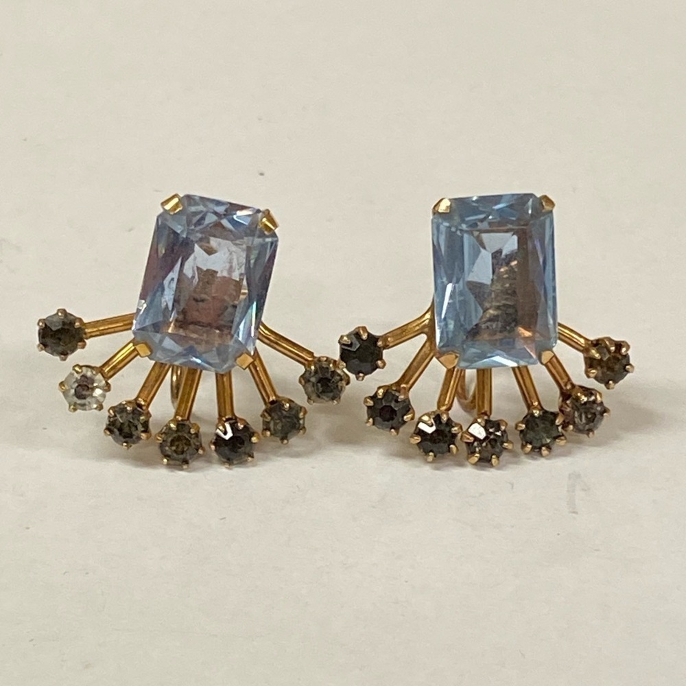 Elegant Gold and Blue Gemstone Earrings